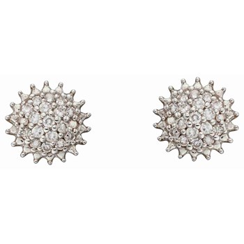 Boucle d'oreille diament sur or blanc 375/1000