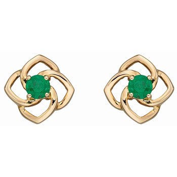 Boucle d'oreille émeraude sur or 375/1000