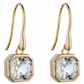 Boucle d'oreille topaze blanche sur or 375/1000