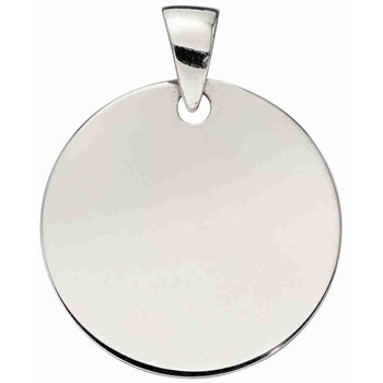 Collier médaille gravure offert en or blanc 375/1000