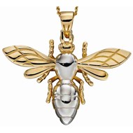 Collier abeille en or blanc et jaune 375/1000
