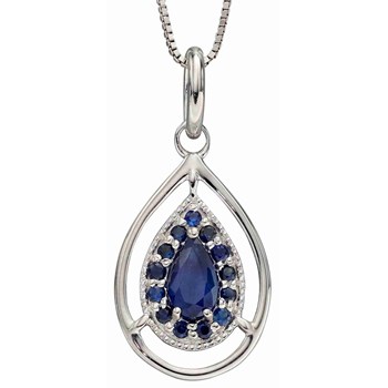 Collier saphir sur or blanc 375/1000