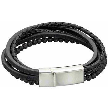 Bracelet cuir en acier inoxydable