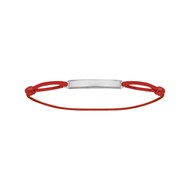 Bracelet Cordon rouge - Plaque rectangulaire
