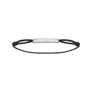 Bracelet Cordon noir - Plaque rectangulaire