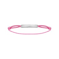 Bracelet Cordon rose - Plaque rectangulaire