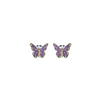 Boucles d'oreilles enfant - Papillon violet