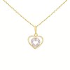 Collier - Pendentif Or Jaune Coeur Serti de Diamants - Chaine Dorée Offerte - vue V1