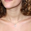 Collier - Pendentif Or Blanc Anneaux Enlacés Sertis de Zirconiums - Chaine Argentée - Femme - vue V2