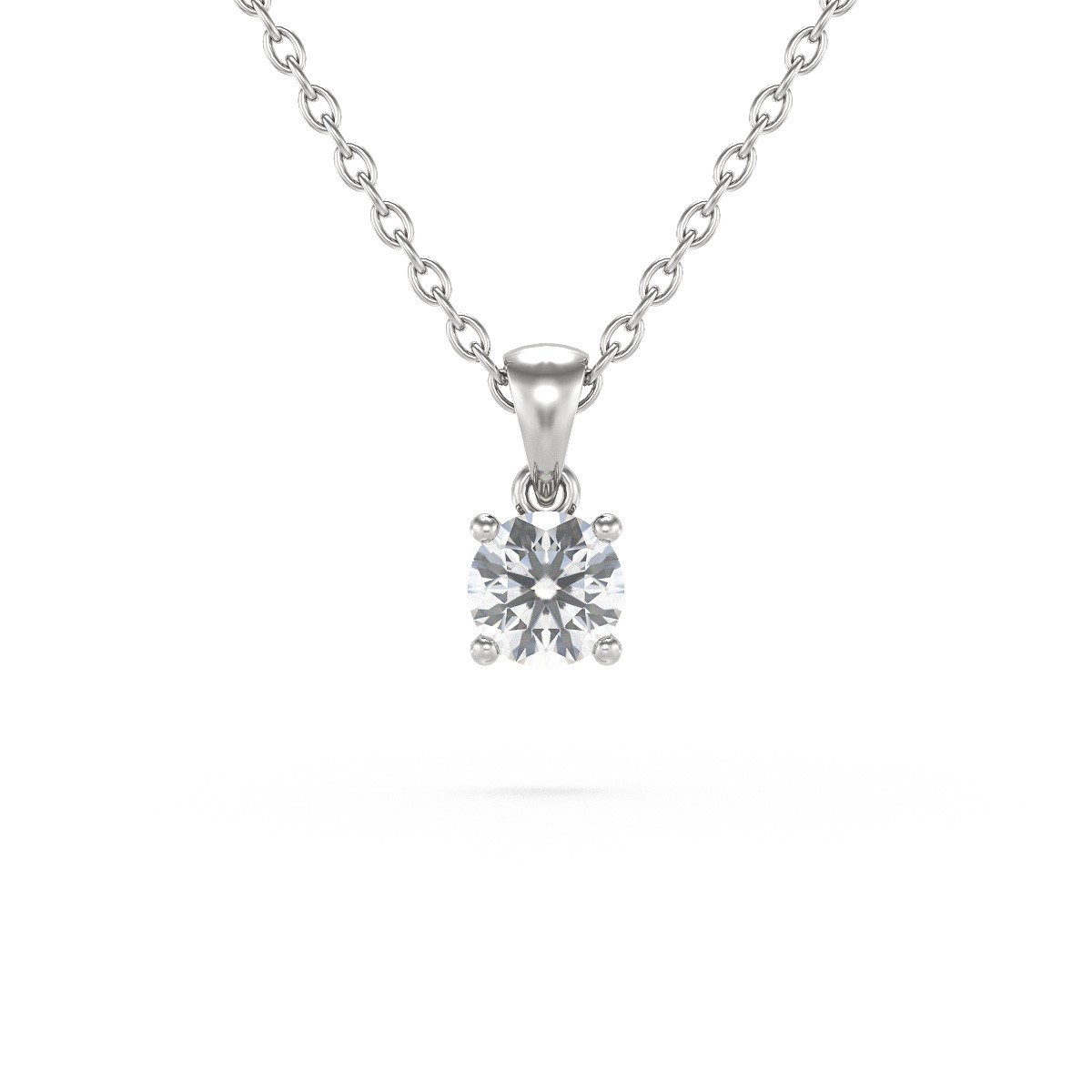 Collier Pendentif Diamant en Argent 925 - Cadeau Saint Valentin Scintillant | Aden