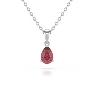 Collier Pendentif ADEN Rubis Chaine Argent 925 incluse 0.49grs
