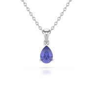 Collier Tanzanite Poire Argent 925 - Selanya Élégant Femme | Aden