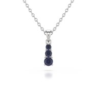 Collier Pendentif ADEN Saphir Chaine Argent 925 incluse 0.45grs