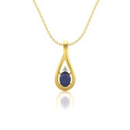 Collier Or Jaune Pendentif Saphir & Diamant - Cadeau Fiançailles Inoubliable | Aden