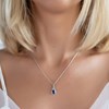 Collier Or Blanc Pendentif Saphir & Diamant - Fête des Mères Précieuse | Aden - vue V4