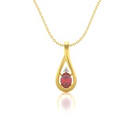 Collier Or Jaune Pendentif Rubis & Diamant - Cadeau Élégant Fiançailles | Aden