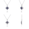 Médaillon Saphir & Diamants Or Blanc - Collier Fête des Mères Chaine Incluse | Aden - vue V2