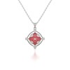 Médaillon Rubis & Diamants Or Blanc - Collier Fête des Mères Chaine Incluse | Aden - vue V1