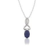 Collier Pendentif ADEN Or 585 Blanc Saphir Chaine Or 585 incluse 0.85grs