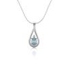 Collier Pendentif Or Blanc 585 Aigue-Marine et Diamants - Bijou de Qualité Supérieure | Aden - vue V1