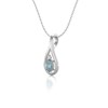 Collier Pendentif Or Blanc 585 Aigue-Marine et Diamants - Bijou de Qualité Supérieure | Aden - vue V3