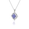 Collier Pendentif Or Blanc 585 Tanzanite et Diamants - Bijou Précieux | Aden - vue V3