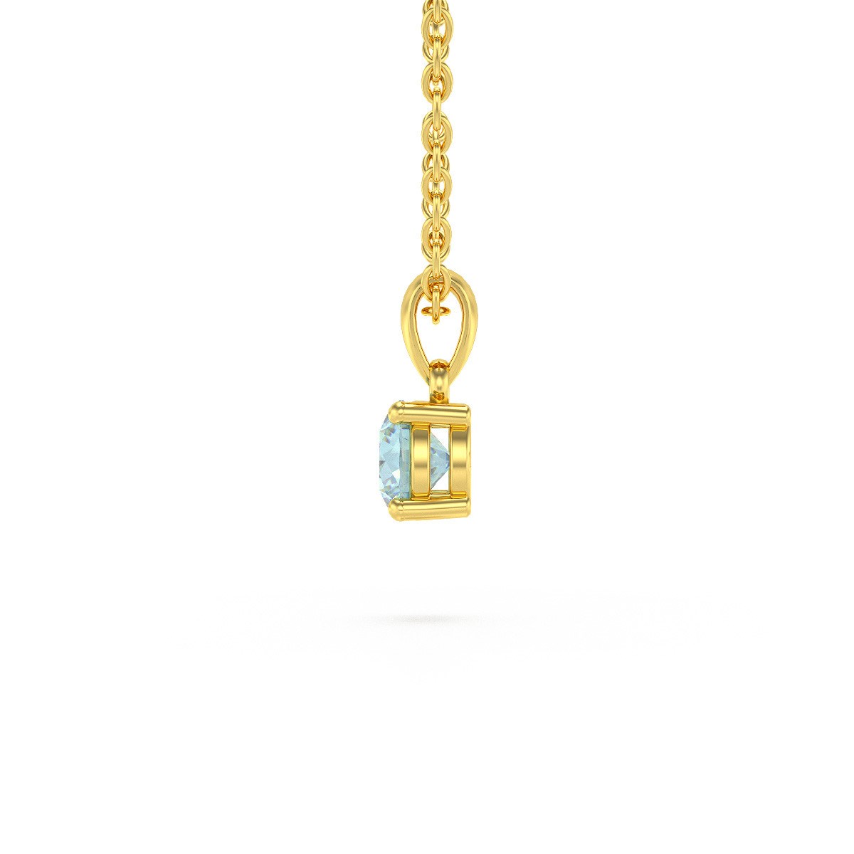 Collier Pendentif ADEN Or 585 Jaune Aigue-Marine Chaine Or 585 incluse 0.23grs - vue 4