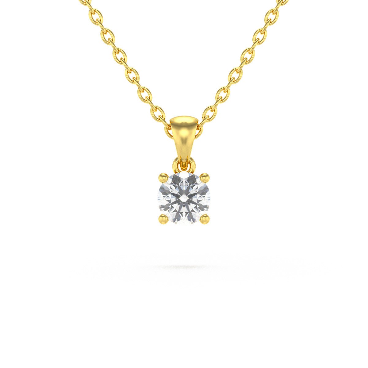 Collier Pendentif ADEN Or 585 Jaune Diamant Chaine Or 585 incluse 0.23grs