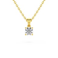 Collier Pendentif ADEN Or 585 Jaune Diamant Chaine Or 585 incluse 0.23grs