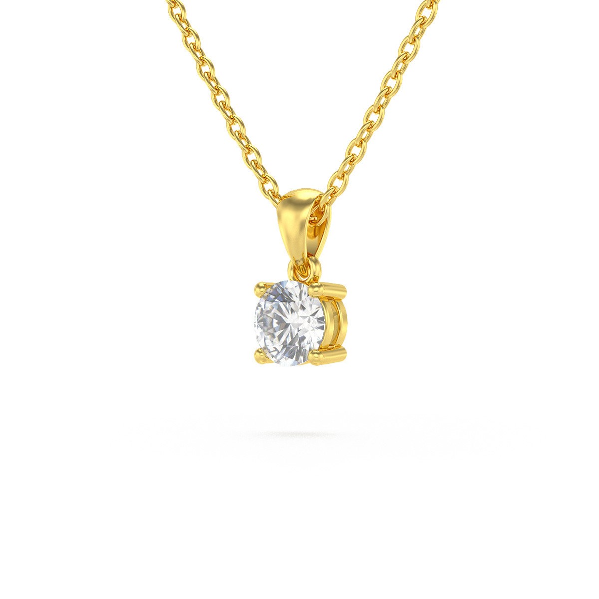 Collier Pendentif ADEN Or 585 Jaune Diamant Chaine Or 585 incluse 0.23grs - vue 3