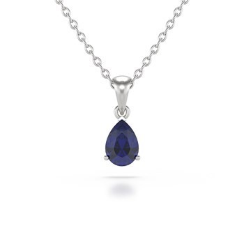Pear Sapphire necklace in 585 white gold - Selanya Collection
