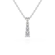Collier Pendentif ADEN Or 585 Blanc Diamant Chaine Or 585 incluse 0.45grs