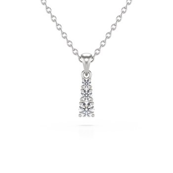 Collier Pendentif ADEN Or 585 Blanc Diamant Chaine Or 585 incluse 0.45grs