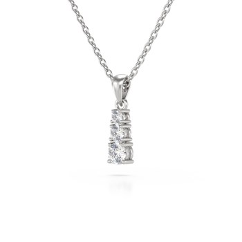 Collier Pendentif ADEN Or 585 Blanc Diamant Chaine Or 585 incluse 0.45grs