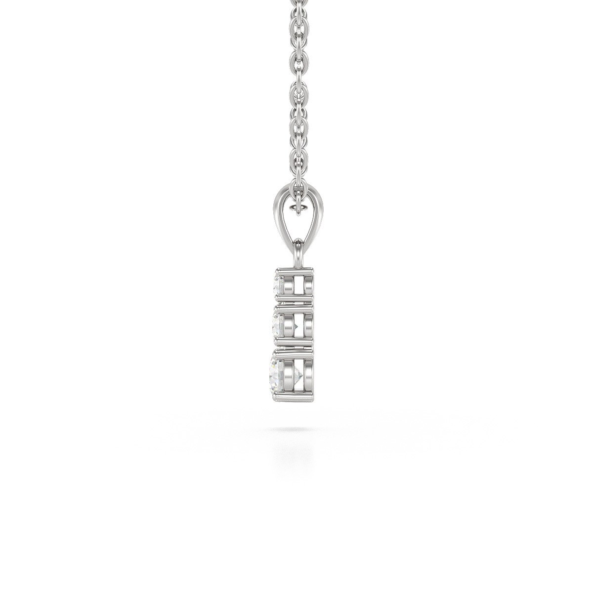 Collier Pendentif ADEN Or 585 Blanc Diamant Chaine Or 585 incluse 0.45grs - vue 4