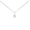 Collier - Pendentif Or Blanc Pavé Diamants -- Chaine Argentée - Femme - vue V1
