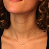 Collier - Pendentif Or Blanc Pavé Diamants -- Chaine Argentée - Femme - vue V2
