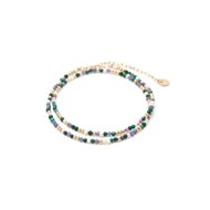 Bracelet double/collier queen - lila perle