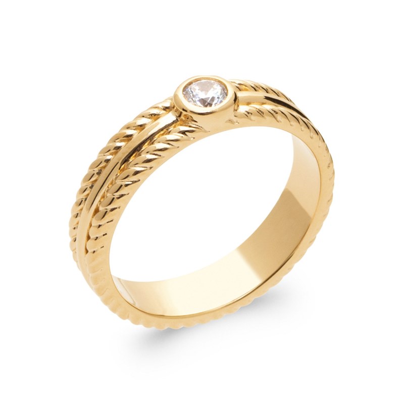 Bague Femme - Plaqué Or - Oxyde de zirconium - vue 2