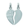 Pendentif Femme - Argent 925 - coeur seccable i love you - vue V1