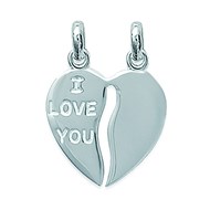 Pendentif Femme - Argent 925 - coeur seccable i love you