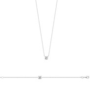 Collier Femme - Argent 925 - Oxyde de zirconium - Longueur : 42 cm