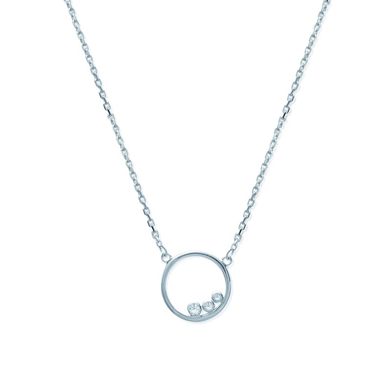 Collier Femme - Argent 925 - Oxyde de zirconium - Longueur : 45 cm