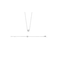 Collier Femme - Argent 925 - Oxyde de zirconium - Longueur : 45 cm