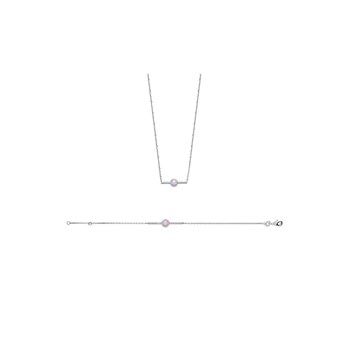 Collier Femme - Argent 925 - Oxyde de zirconium - Longueur : 45 cm