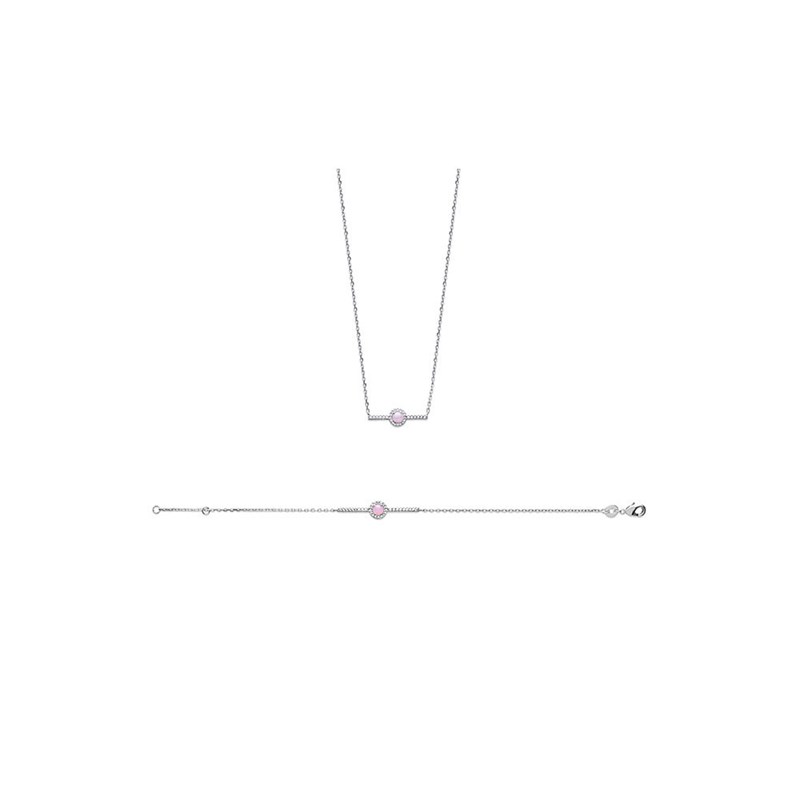 Collier Femme - Argent 925 - Oxyde de zirconium - Longueur : 45 cm