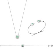 Collier Femme - Argent 925 - Aventurine - Longueur : 45 cm