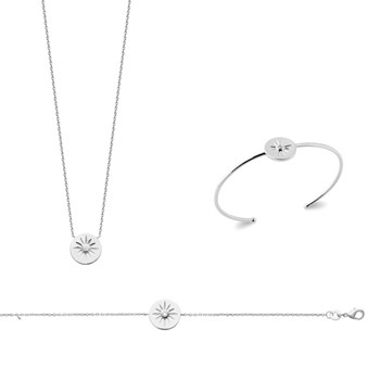 Collier Femme - Argent 925 - Oxyde de zirconium - Longueur : 45 cm