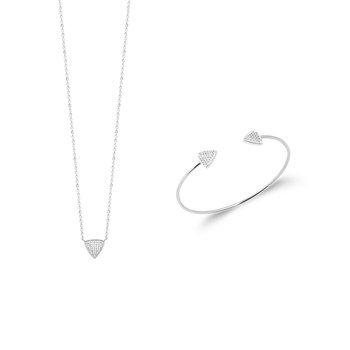 Collier Femme - Argent 925 - Oxyde de zirconium - Longueur : 45 cm
