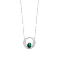 Collier Femme - Argent 925 - Malachite - Longueur : 45 cm